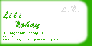 lili mohay business card